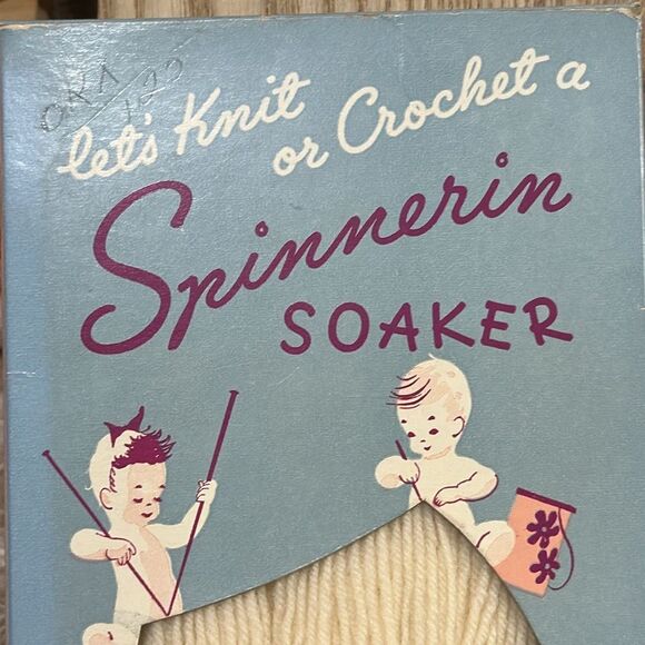 Vintage Spinnerin Soaker Knit Or Crochet Kit To Create A Wool Diaper Cover - Picture 3 of 17